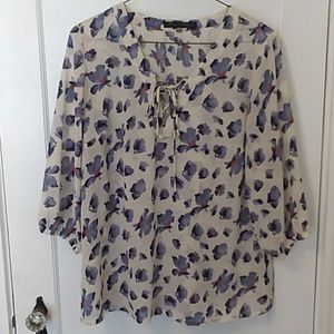 Rose & Olive | Chiffon Floral Peasant Blouse